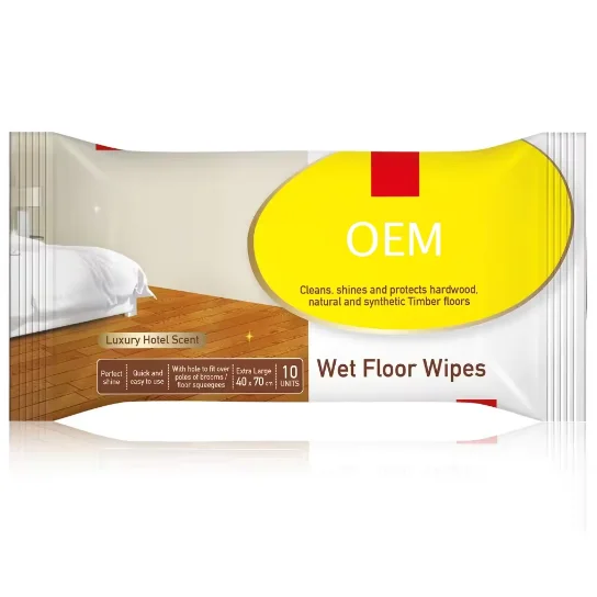 Custom High Quality Hotel or Household Use Eco-friendly  99.9% Germs Killer & Dirt Remover Wet Floor Wipes