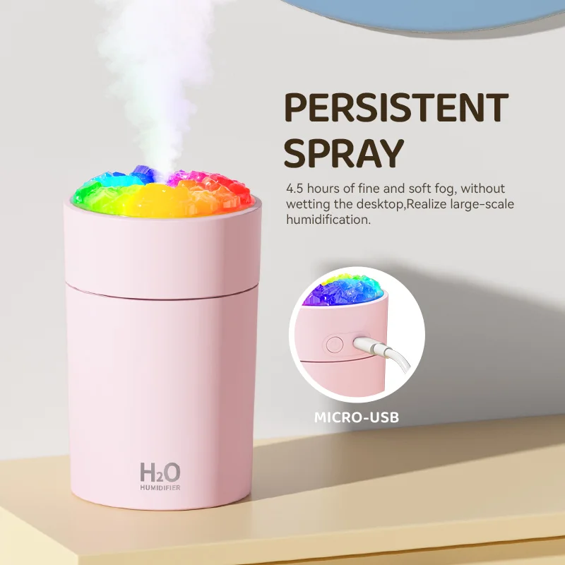 220ml Mini Portable Led Light Humidifier H2o H20 Spray Ultrasonic Atomizer Cool Mist Car Usb home Air Humidifier