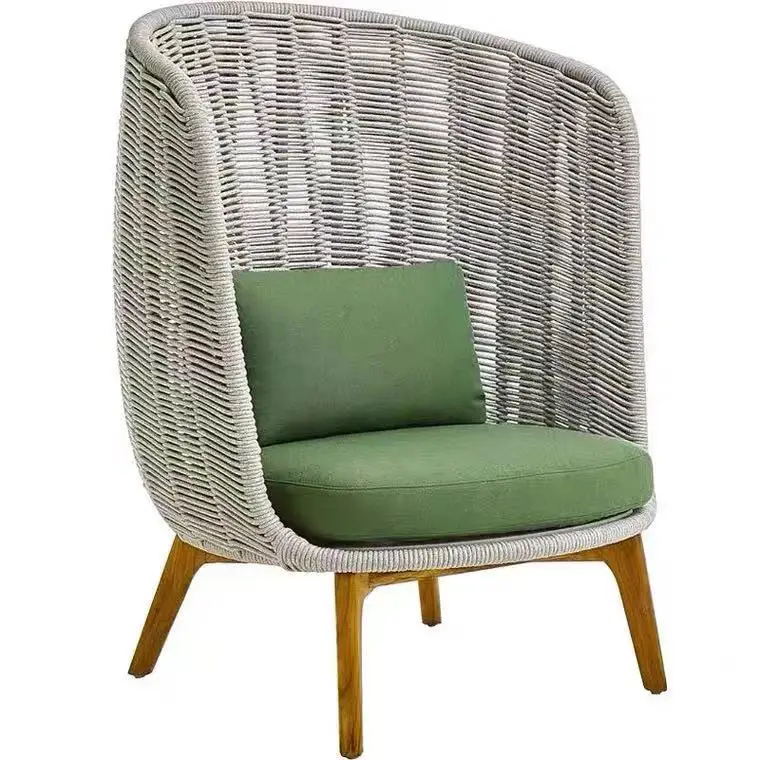 High Back Single Sofa Chair Indoor/outdoor Garden Longe Sofa Chair Handweaving Rattan Chair Outdoor Table Rattan / Wicker Modern