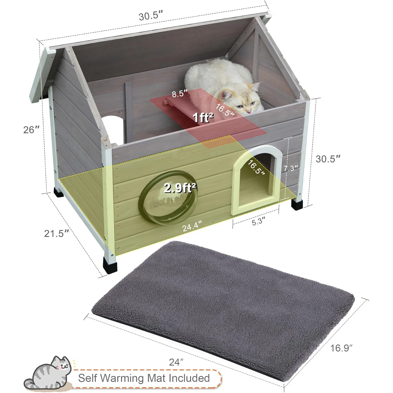 Attractive Plastic Features Hidden Wooden Cat Hut Comfortable Pet Beds  beautiful  wooden cat house both indoors and outdoors