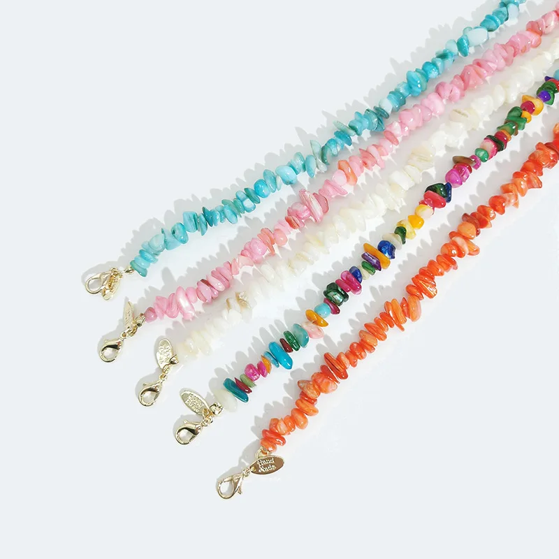 Gattara Fashion Sunglass Chain Bohemia Beach Resort Natural Irregular Shell Beaded Eyewear Chain