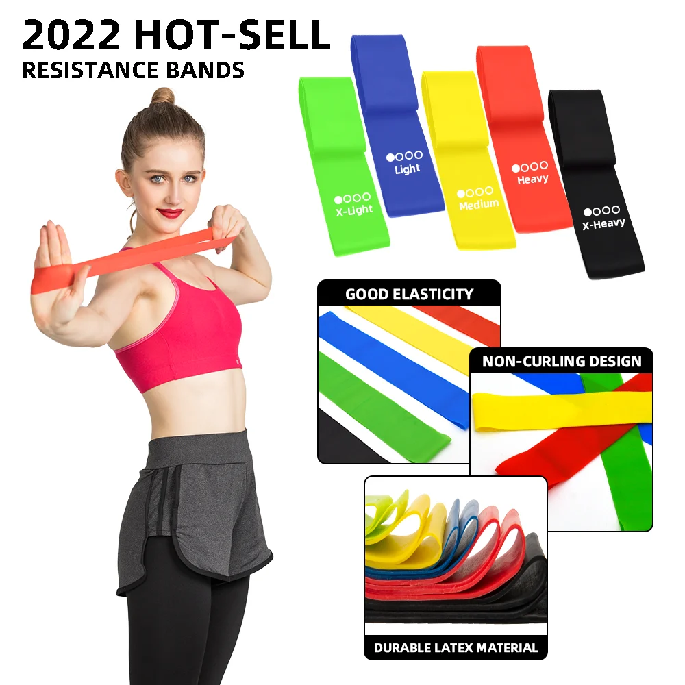 GEDENG 5Pcs Skin-Friendly Fitness Loop Bands Resistance Mini Loop Resistance Band Set, 5Pcs Elastic Yoga Resistance Loop Bands F