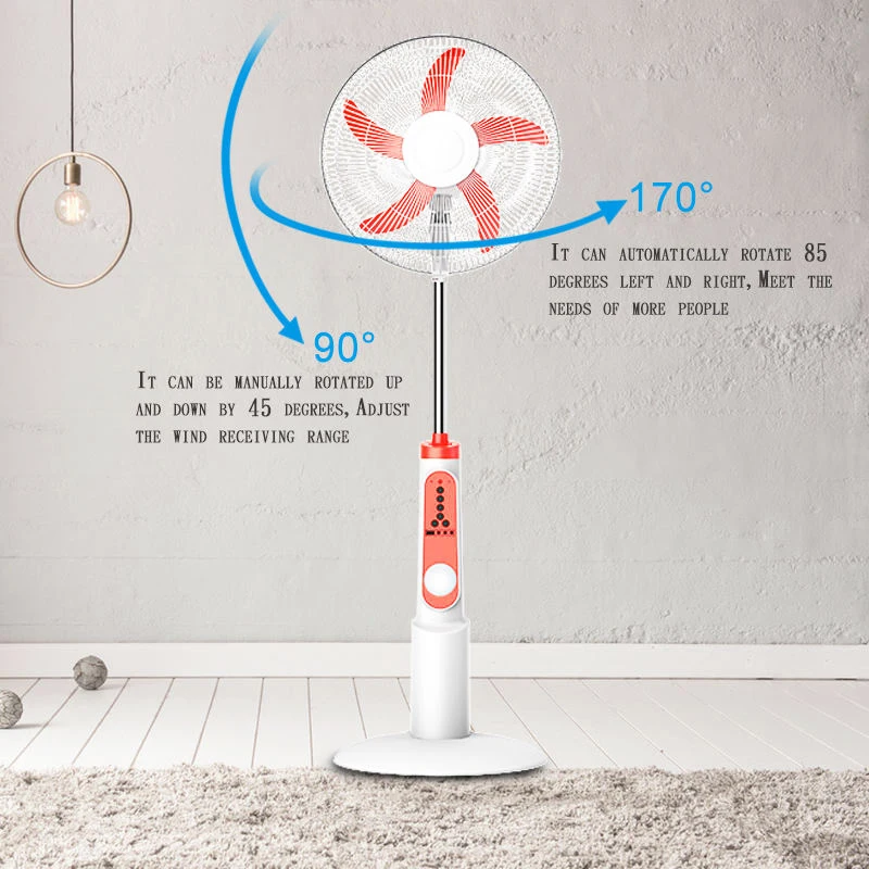 Wholesale New Product Outdoor Lead Acid Battery AC DC 12V 16 Inch Rechargeable Floor Standing Solar Electric Fan With Light