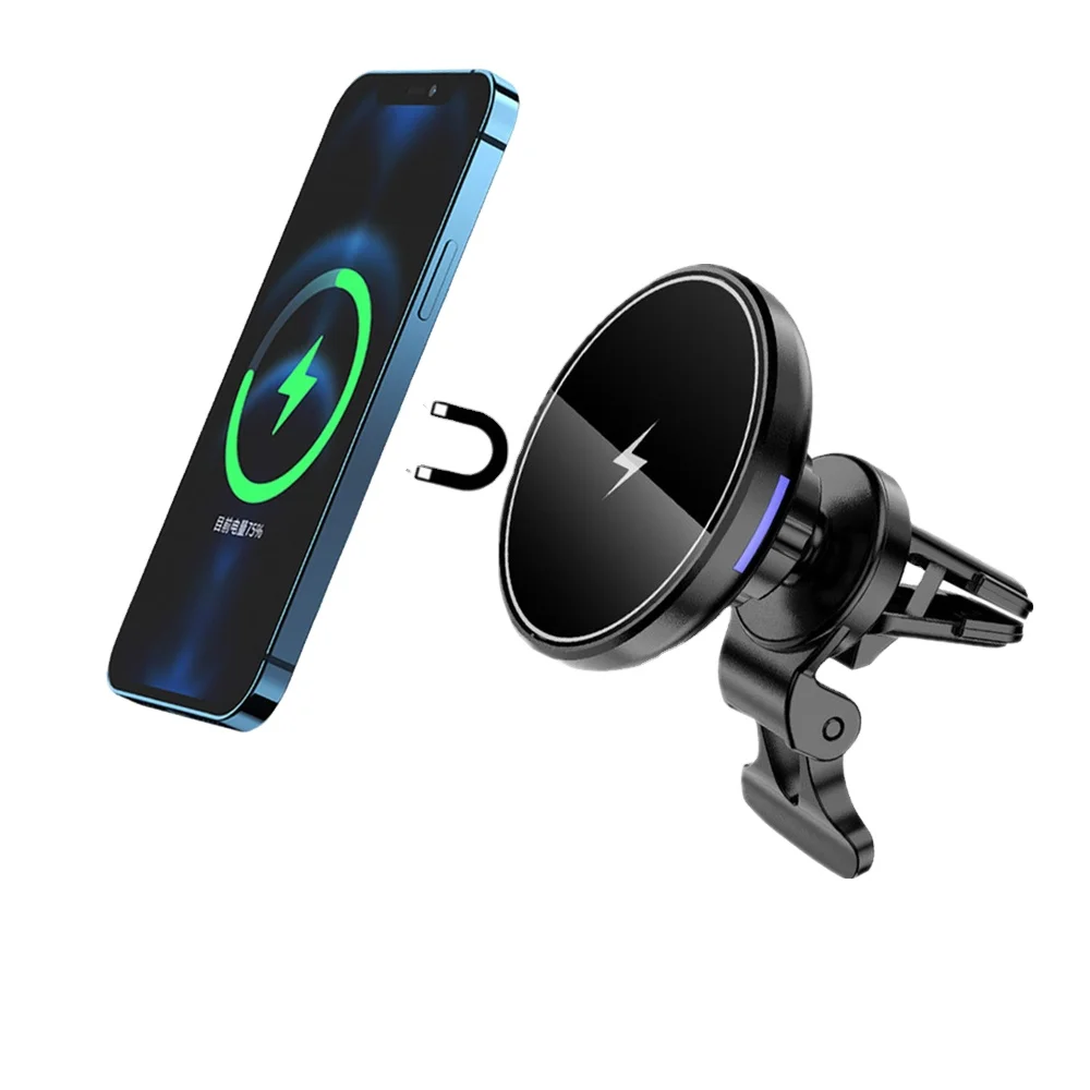 2023 New Arrivals Magsafing Wireless fast charger 15w magnetic wireless car charger mount phone holder For iphone 12  13 14 pro