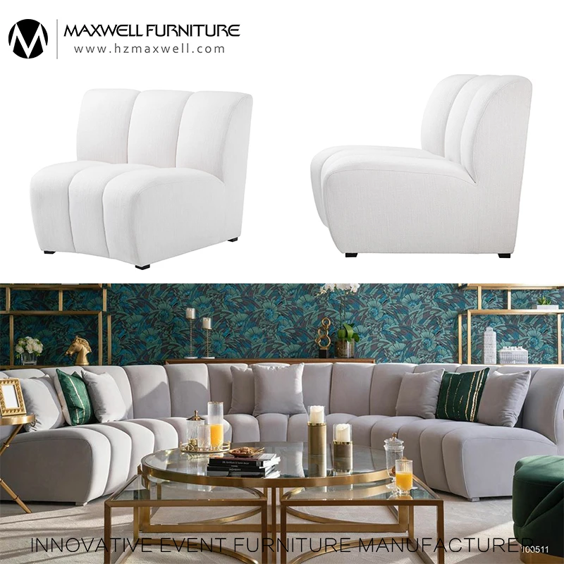 luxury wedding interior sofa modern sectionall cream velvet upholstered sofa