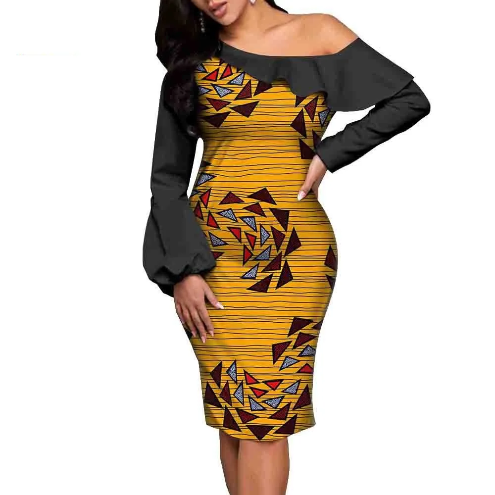 New hot selling African ethnic printing batik cotton large fashion dress