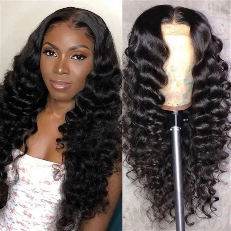 Wholesale Loose Deep Wave Lace Front Wigs For Black Women Virgin Brazilian Hair Glueless Wigs 13x4 Human Hair Lace Front Wig