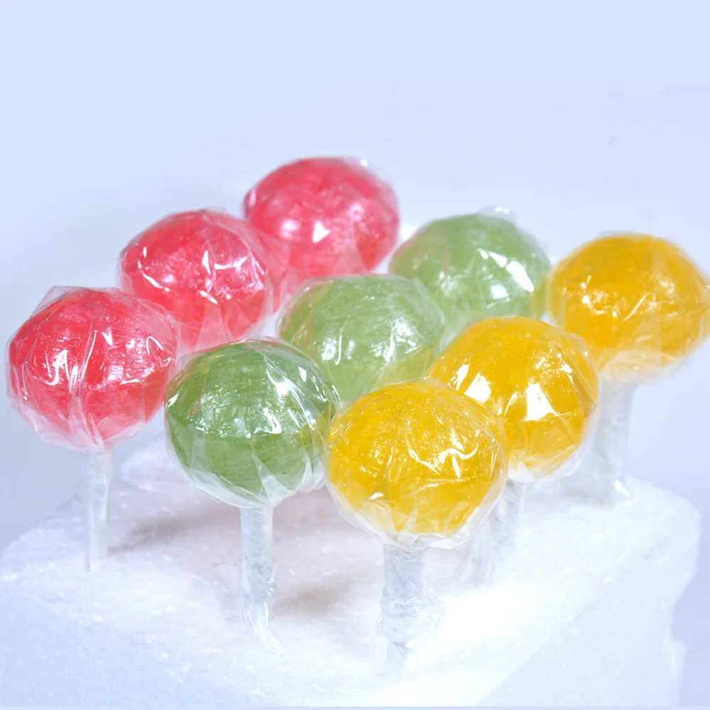 Amos Promotional Food & Candy Customized Novelty Ball Shaped Fruity Hard Lollipops Candy