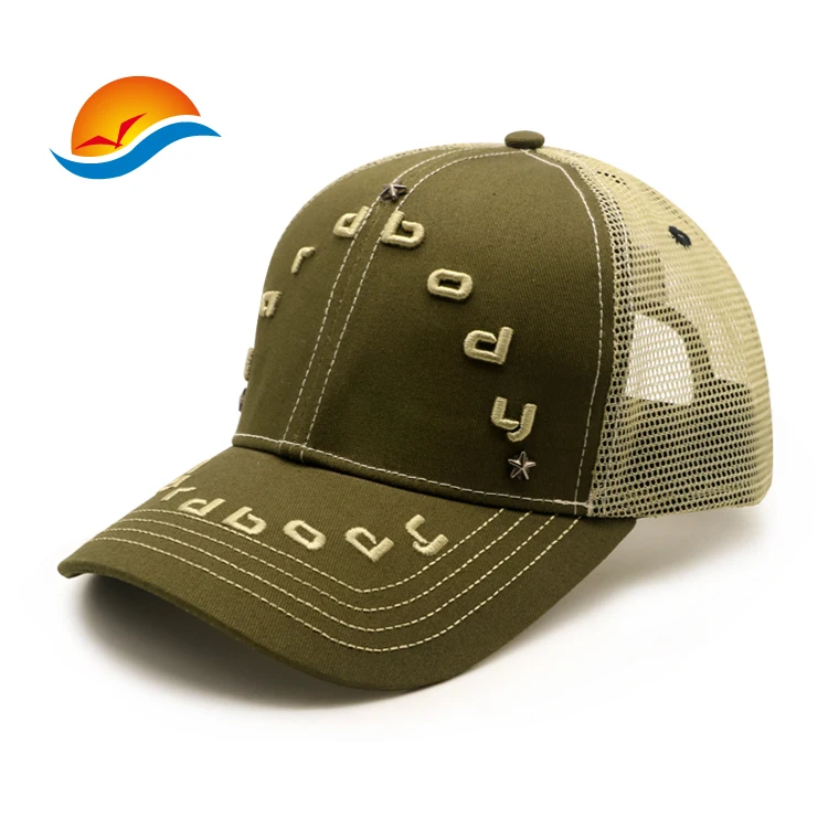 Fashion Factory Wholesale Custom 3D Embroidery Logo 6 Panel Unisex Trucker Hat Snap Back Sport Hat Velvet 3D Embroidered Cap