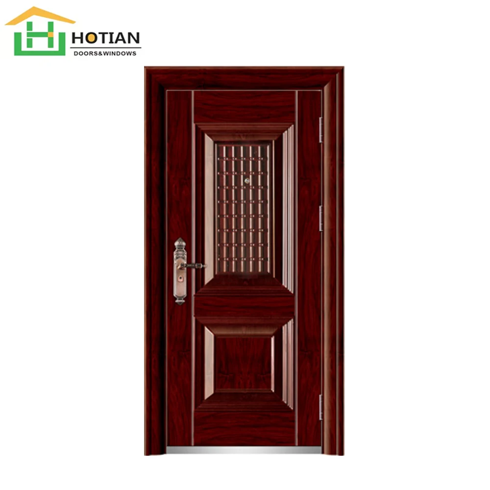 Hotian Best Selling Decorative House Front Exterior Modern Design Security Steel Door