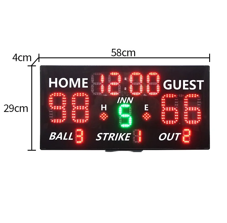 YIZHI Portable Sports Digital Baseball Softball LED Electronic Scoreboard with Timer Display for Training Game Score Record