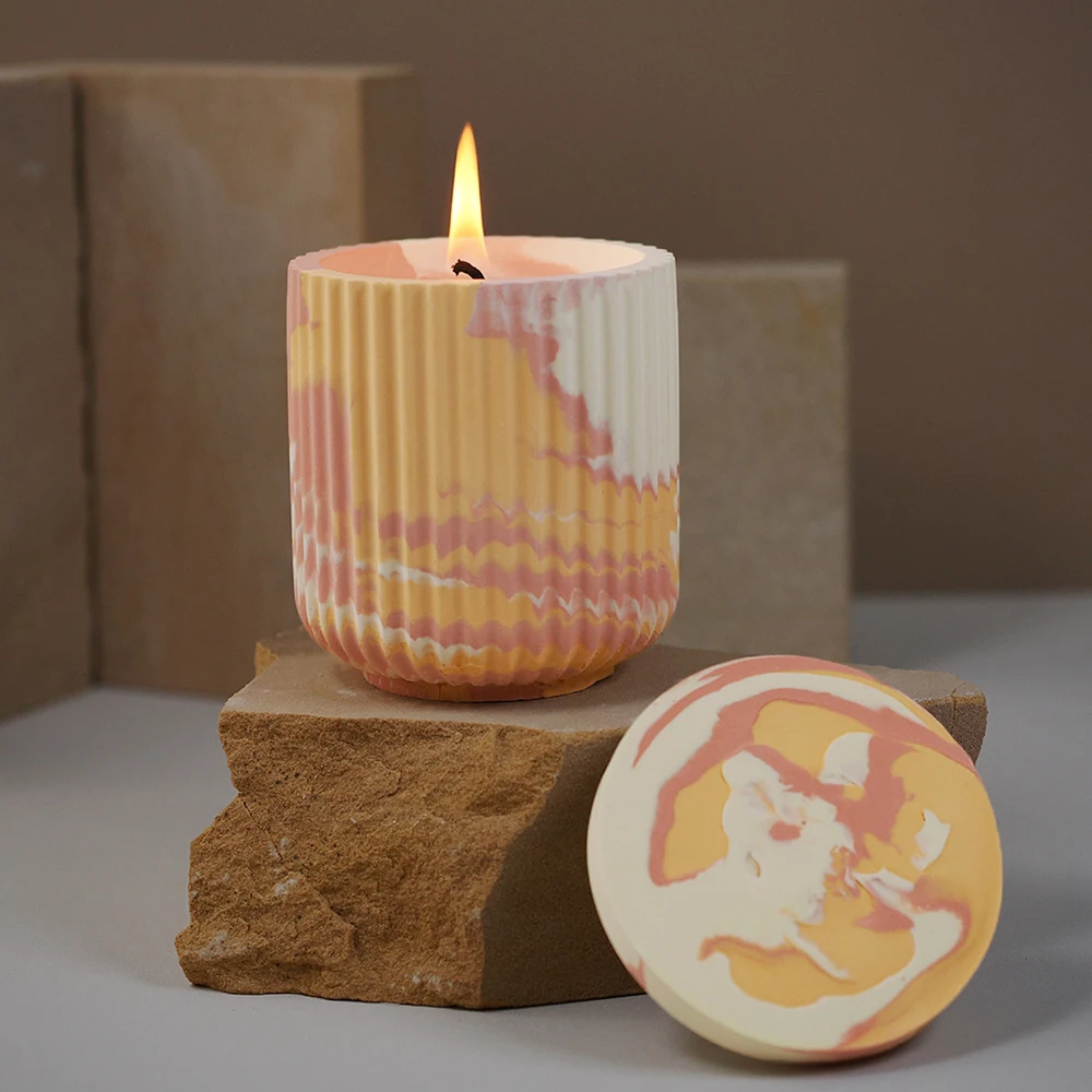 Силиконовые формы для бетонных свечей с крышкой