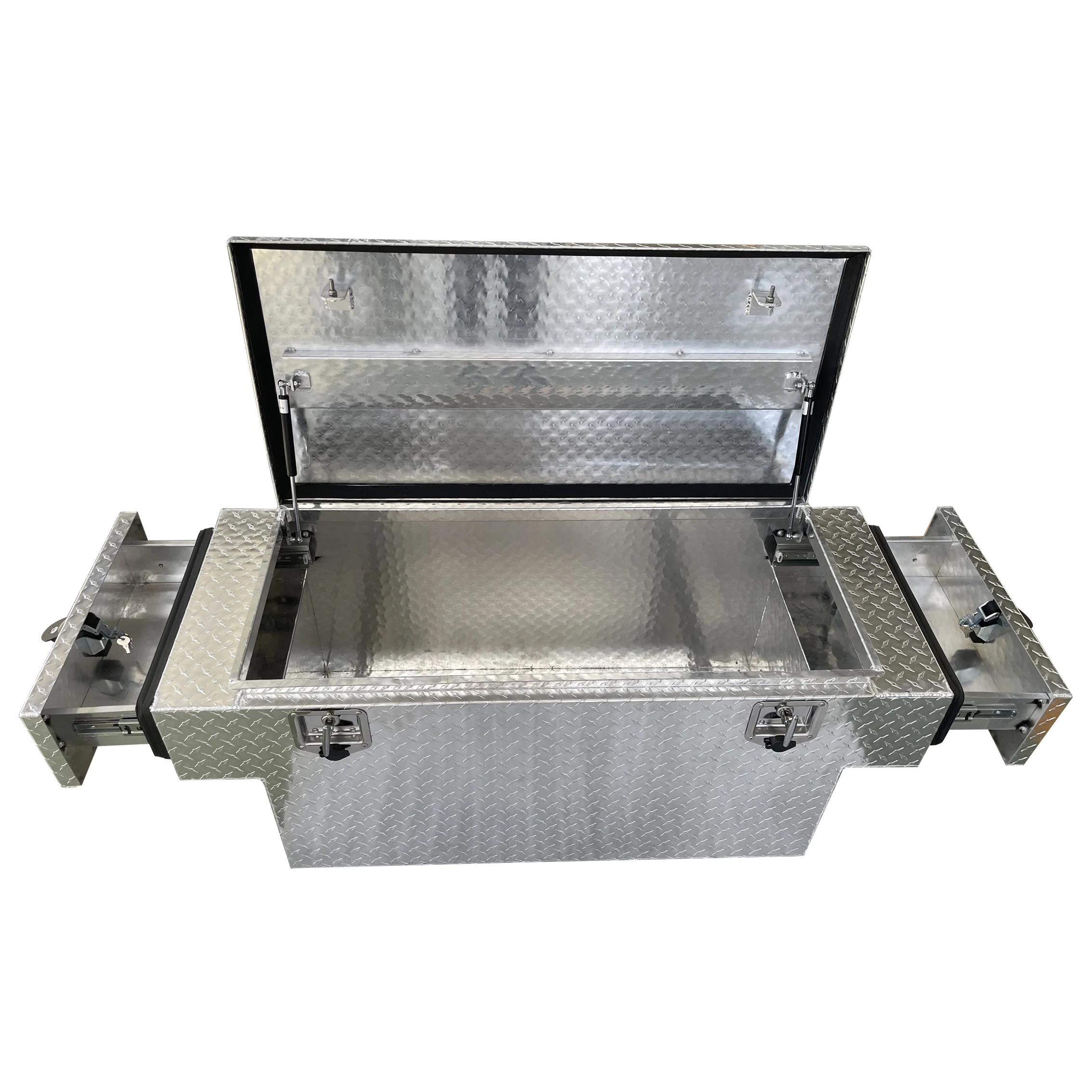 aluminum diamond plate 24*24*48' Double Lid 2mm Aluminium Smooth Semi Truck Underbody Tool Boxes