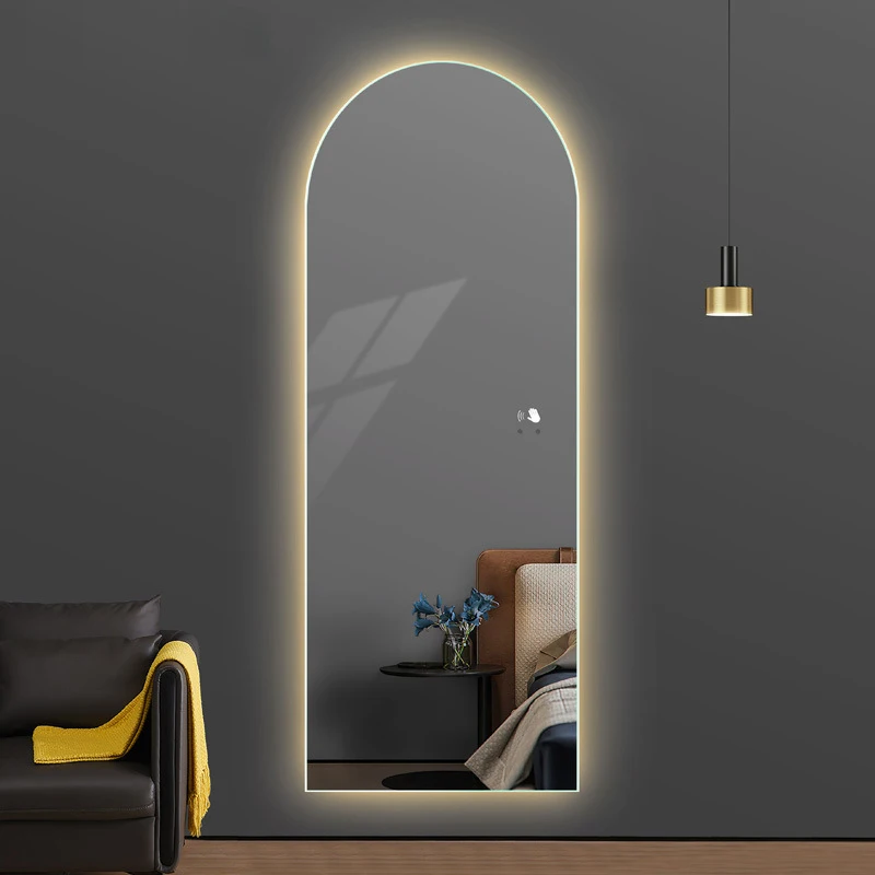 Smart home full length mirror LED light touch screen wall mounted mirror frameless fashion smart LED mirror