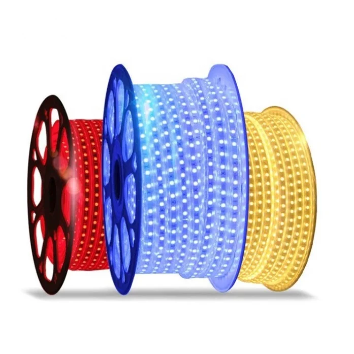 High Voltage 220V 230V SMD5050 RGB Led Strip Lights 60LEDs 1M Cut 50m/roll with Remote Controller