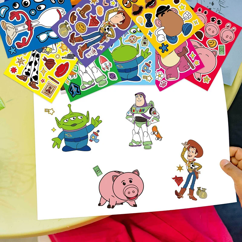 Wholesale Cartoon Cute Toy Story Buzz Woody Alien Design DIY Dress Up Stickers Decoration Jigsaw Puzzle Toys Learning Decals Toy