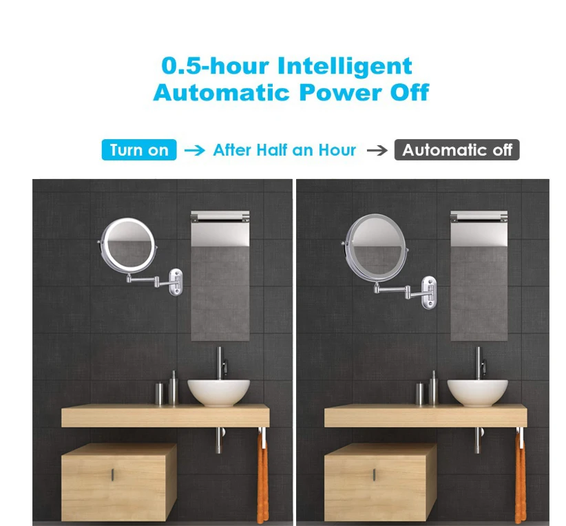 Jerdon Style Bathroom Accessories 10X Magnifying Mirror