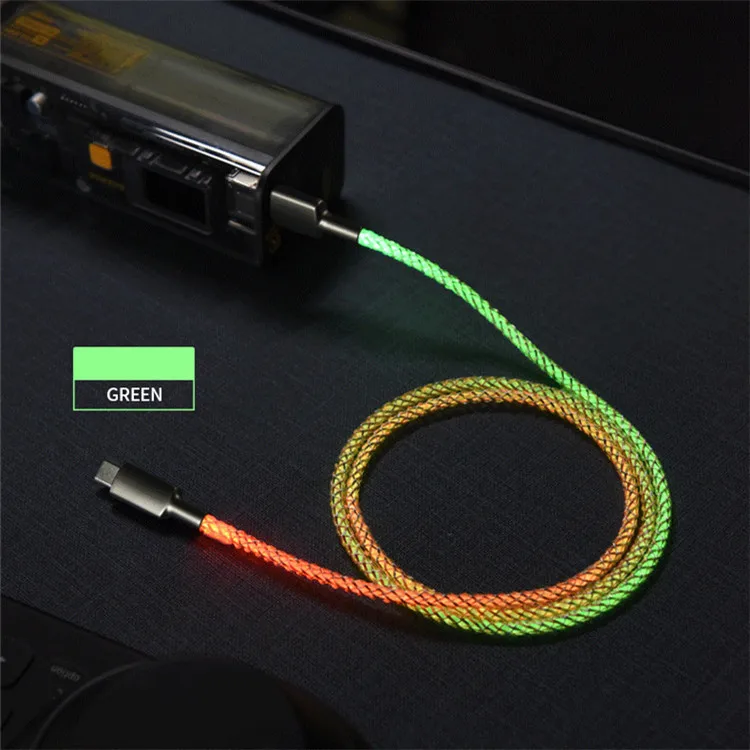 High Quality LED Shining USB Type-C Data Cable Mobile Phone Charging Cables for iPhone for Samsung Cell Phone Charging Cables