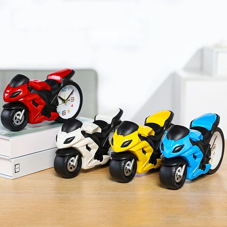 Good quality cool creative child gift alarm clock time motorcycle children kids bedroom fashion clock electronic