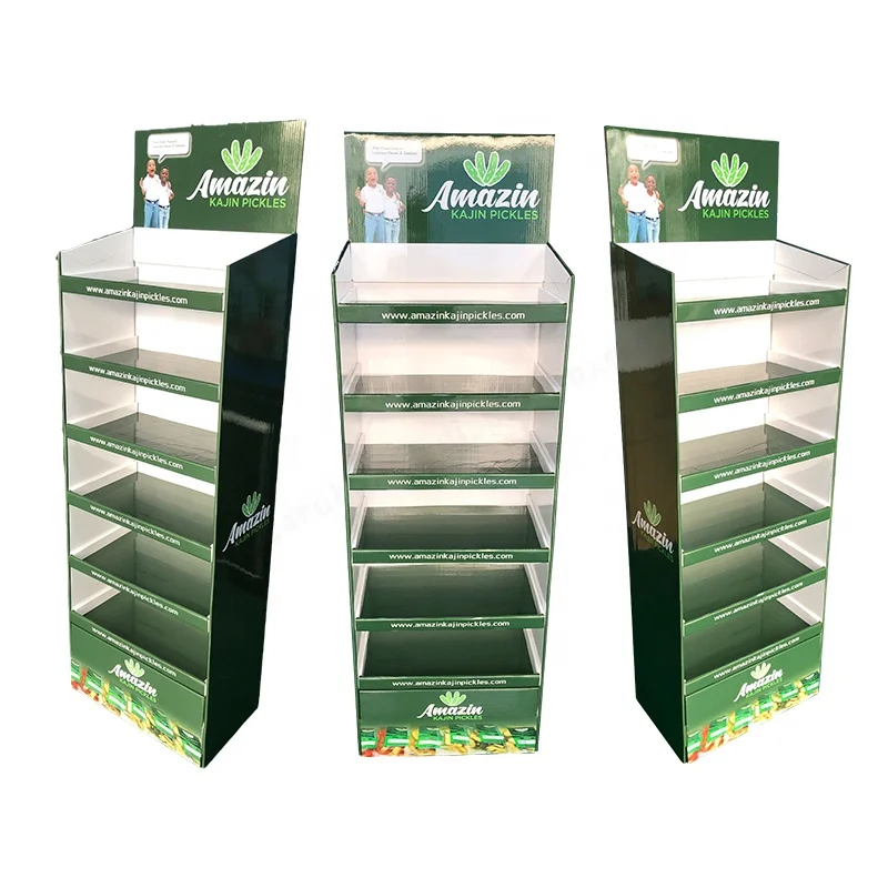 Retail POP Floor Carton Stand Custom Printing Cardboard Display Stand Food Display Floor Display