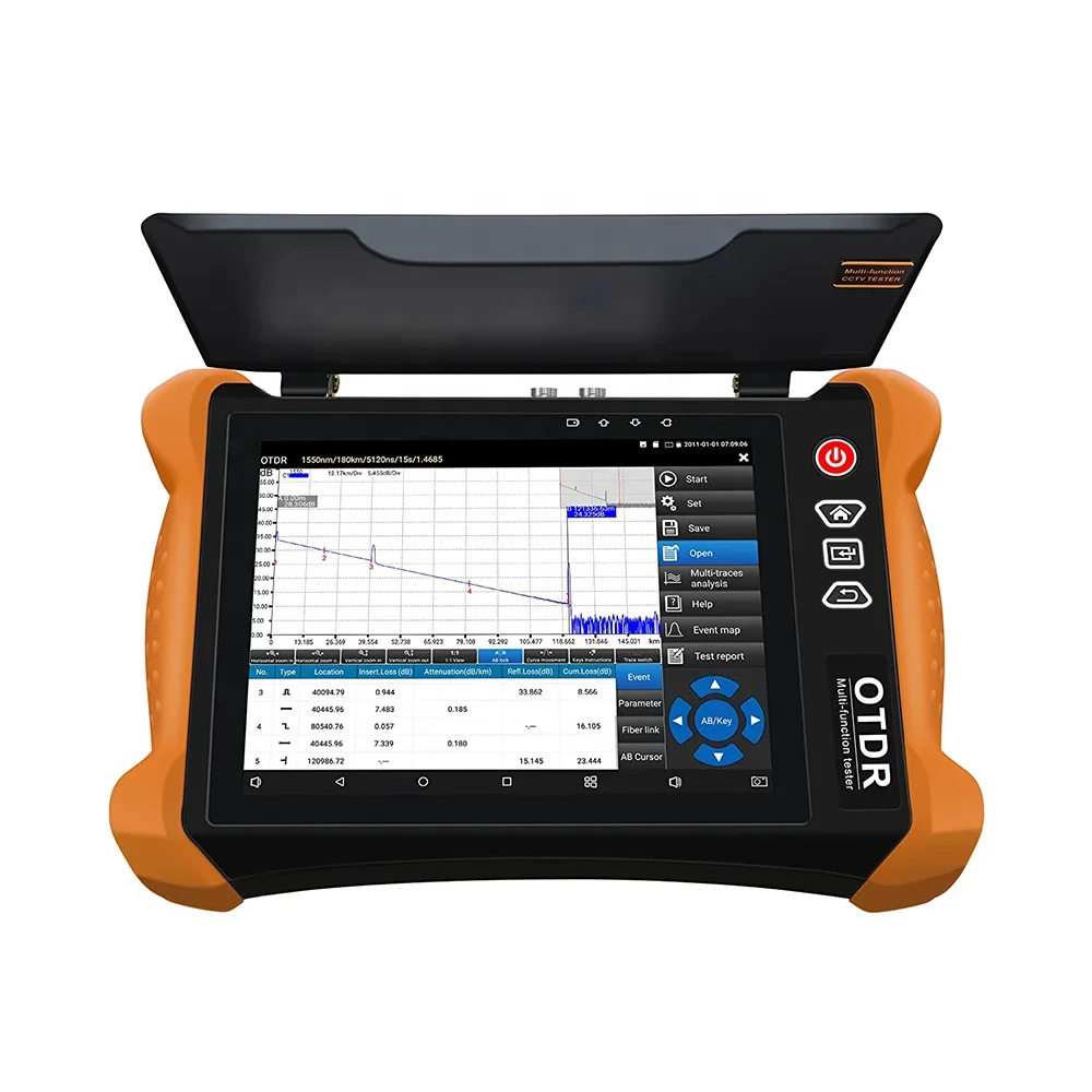 Mult- Function 8 inch IP AHD TVI CVI Analog CCTV IPC Tester OTDR with 4K HD Input/Output  8 inch Retina touch screen