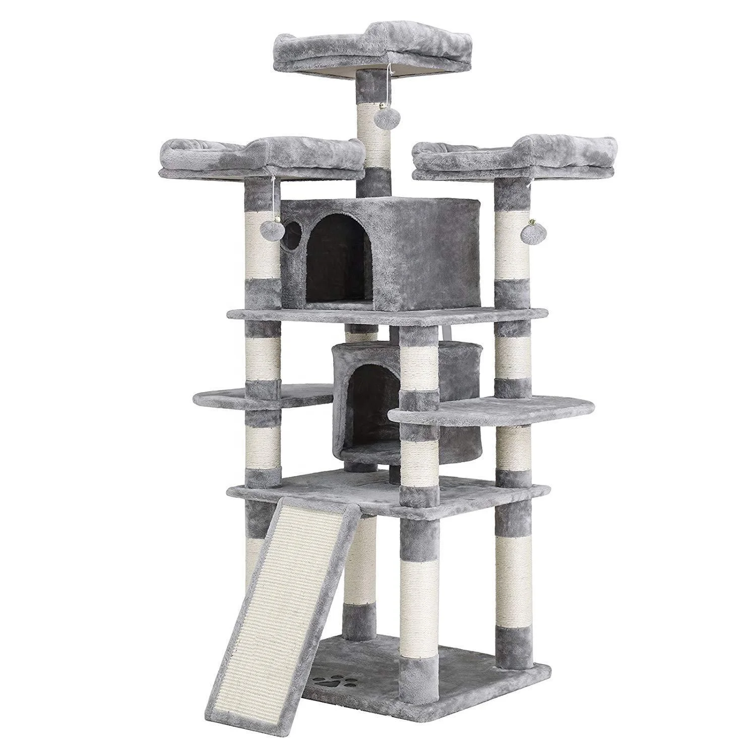 Customized Color Cat Roomy Tree Scratcher Safe And Harmless Natural Sisal Luxury Large Cat Condo Tower