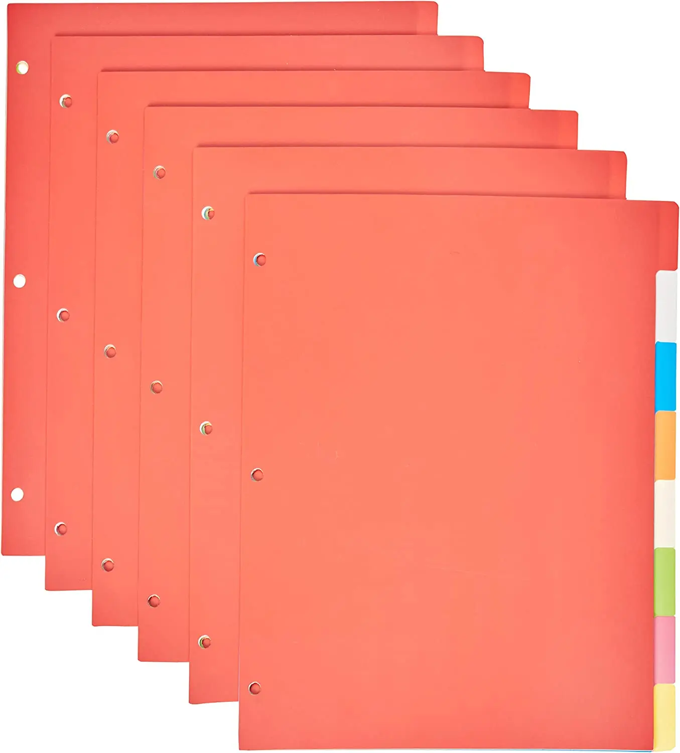 Eco Colored A5 Paper Page Dividers Loose-Leaf Notebook Inserts Spacer 6 Holes Separator Page Planner Index