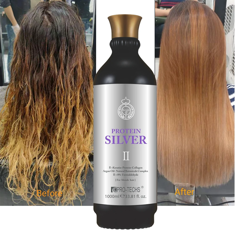 Factory Pro-techs Purple Keratin Protein Straightening Silver Professional Salon Use 1000ml for Blonde Hair treatment
