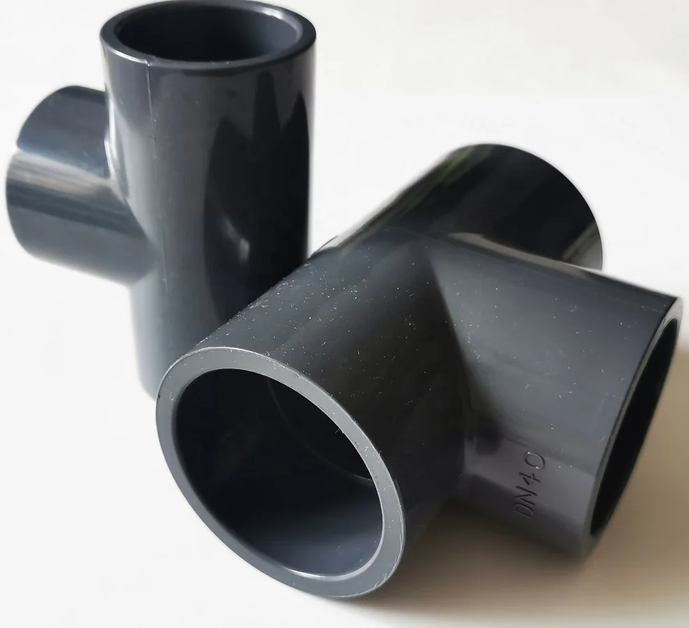 Industrial 1/2' 3/4' 1' Plastic Equal Tee Pipe Fitting PVC SCH80 3 Inch 4 inch 90 Degree T-shaped UPVC Tee For Water Supply