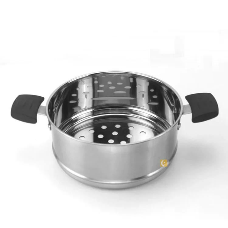 High Quality 304 stainless steel double bottom Couscous Pot Food Steamer Set with Visible Lid