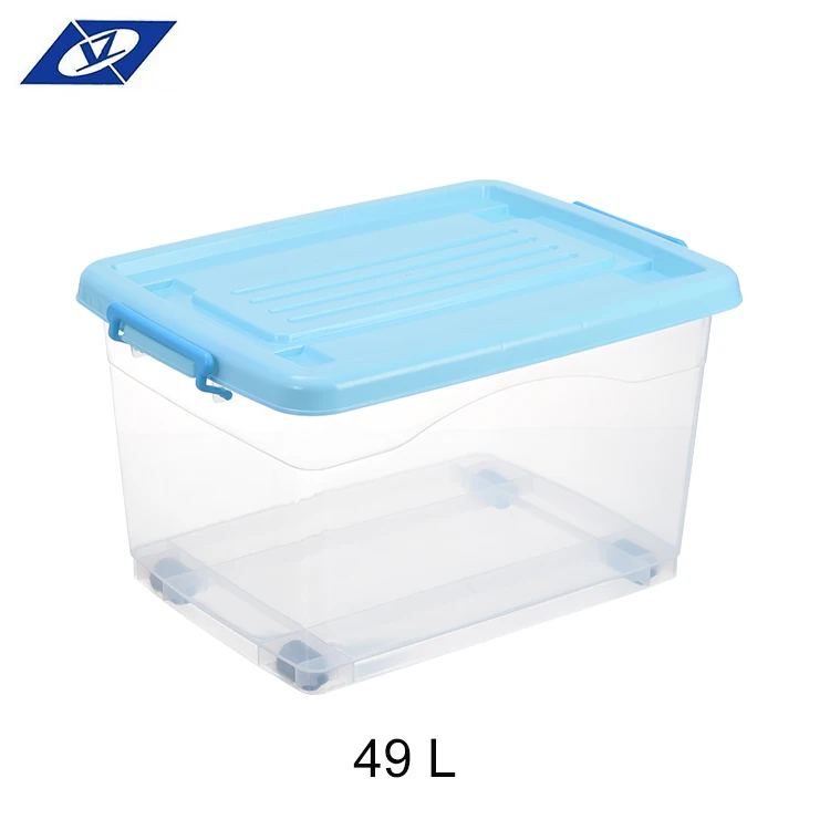 Plastic Manufacturers Large Container Plastic Storage Box Transparent Plastic Storage Box With Wheels