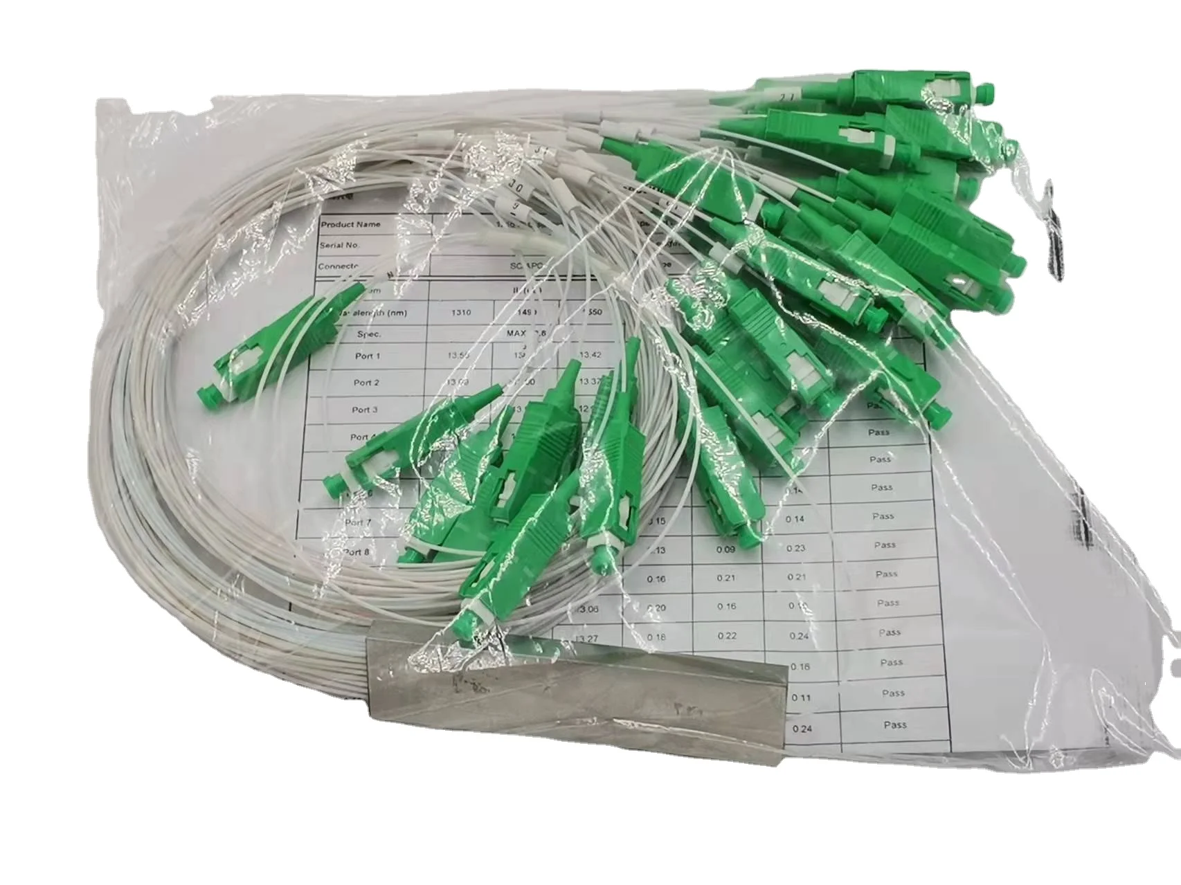 1x2 1x4 1x8 1x16 1x32 1x64   Fiber Optic PLC Splitter Mini Module 0.9 1m with Connector SC/APC