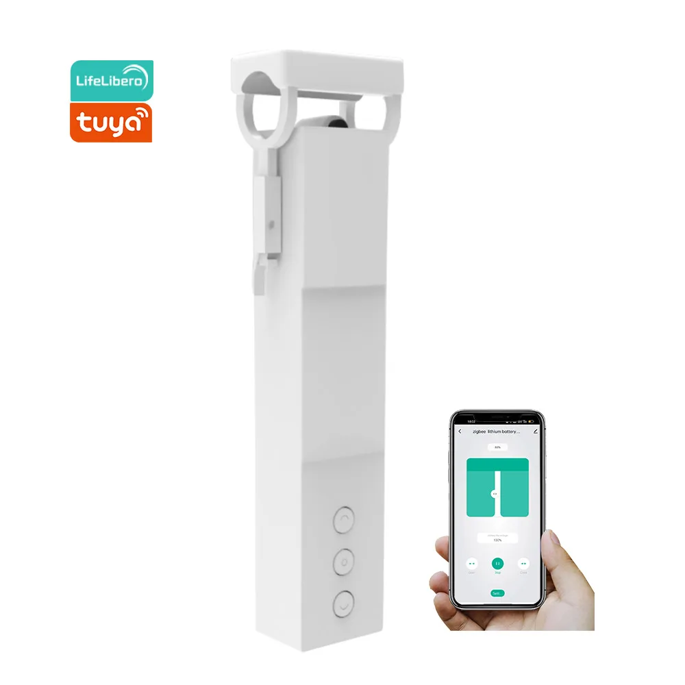 Lifelibero Zigbee Home Battery Curtains Smart Life App Control Automatic Curtain Robot Smart For I U Curved Track