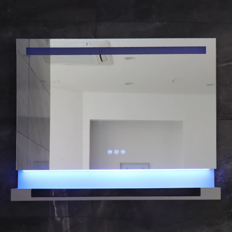 2023 Trendy RGB Multi-function LED Light Bathroom Mirror With APP Remote Control Different Colors of light mirror