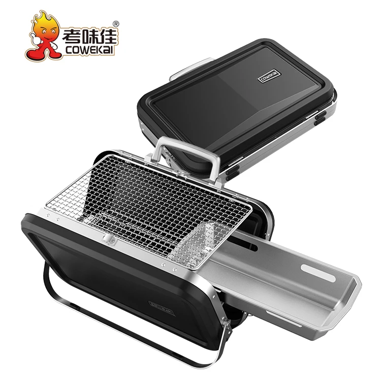 New Suitcase Design Stainless Steel Portable Barbecue Grill Folding Outdoor Charcoal BBQ Grills