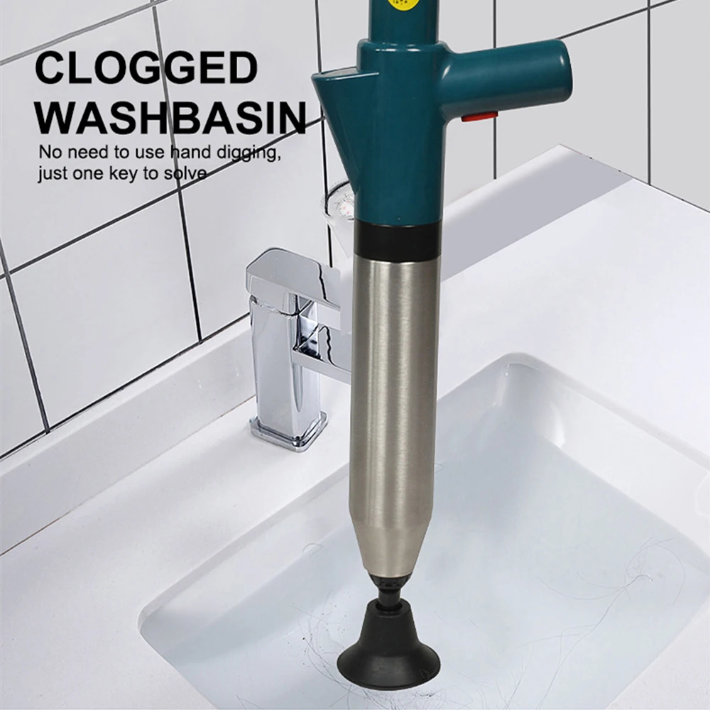 High Pressure Air Plunger Kitchen Bathroom Restroom Sewer Pipe Toilet Sticks Drain Pipe Cleaner Power Pipe Jetting Machine