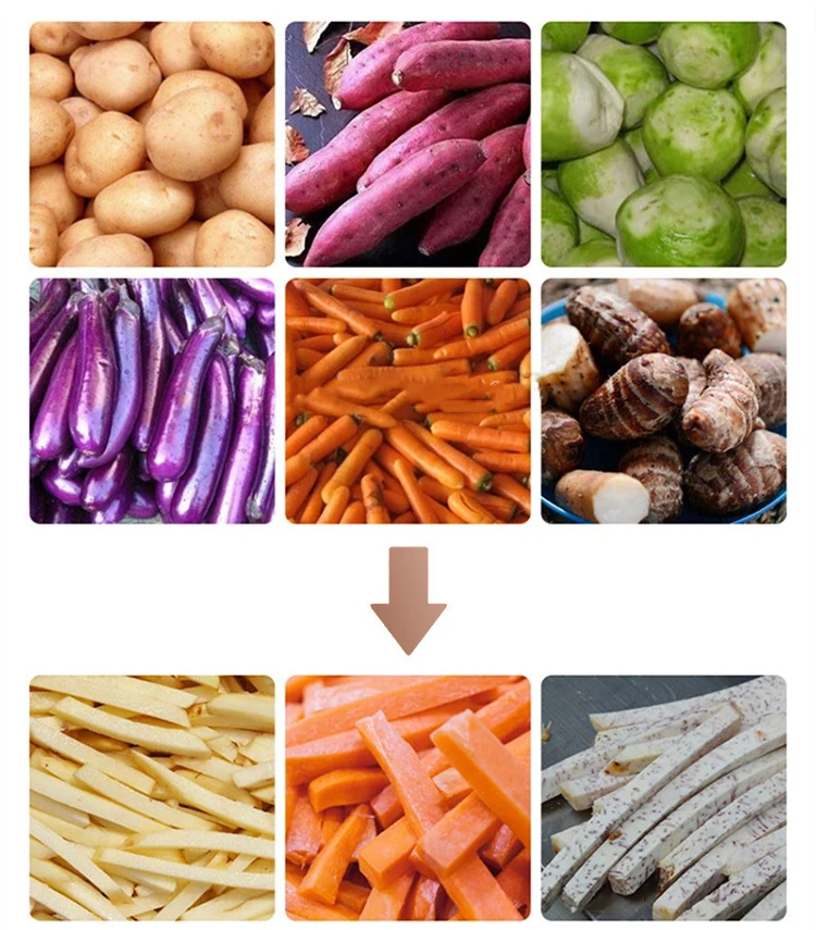 Industrial Electric Cassava Crisp Carrot Slicer Fries Cutting Sweet Potato Chips French Fry Cutter Machine For Sale