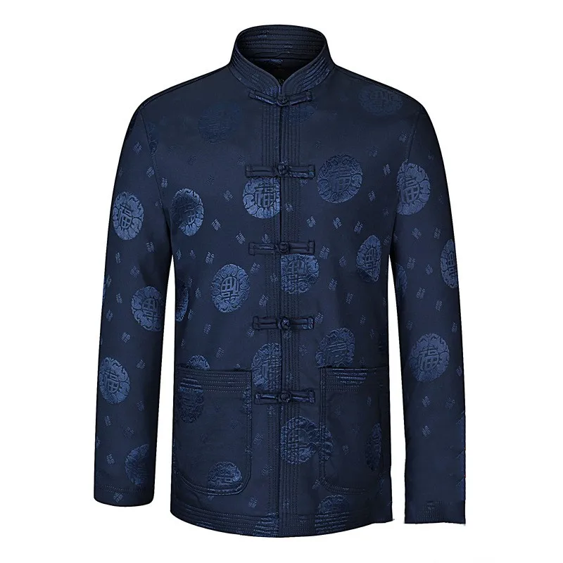 Spring Autumn Jacket Tang Suit Male Middle-Aged And Elderly Chinese Hanfu Jacket Father Birthday Gift Jacket Casual Large Size