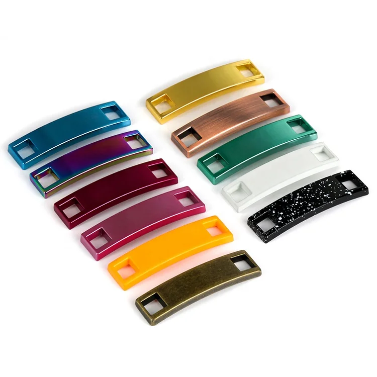 High quality Custom blank Shoe Lace Charms Tags Runners Sneaker metal Plates Decoration