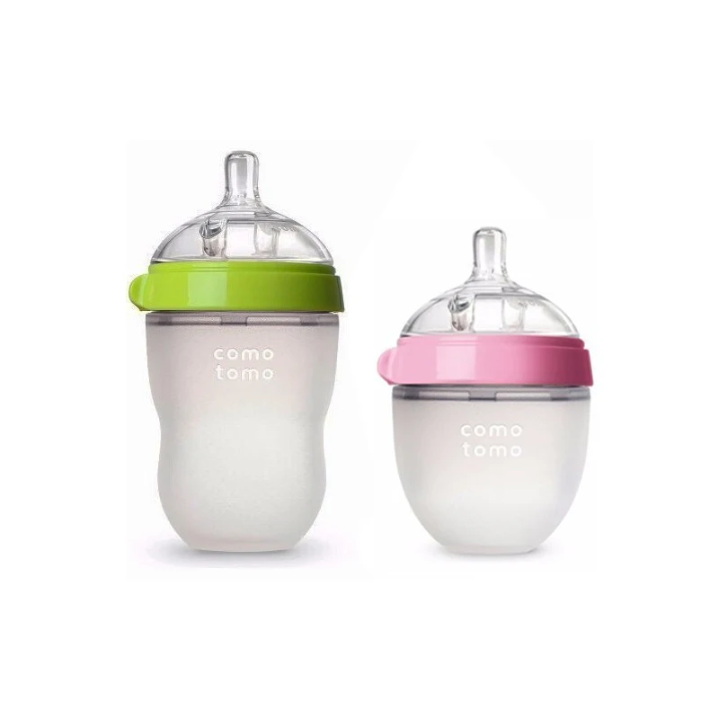 Baby Products BPA Free 5 oz 8 oz Baby Feeding Bottle Food Grade Anti Colic Wide Neck Silicone Baby Milk Bottle For Newborn