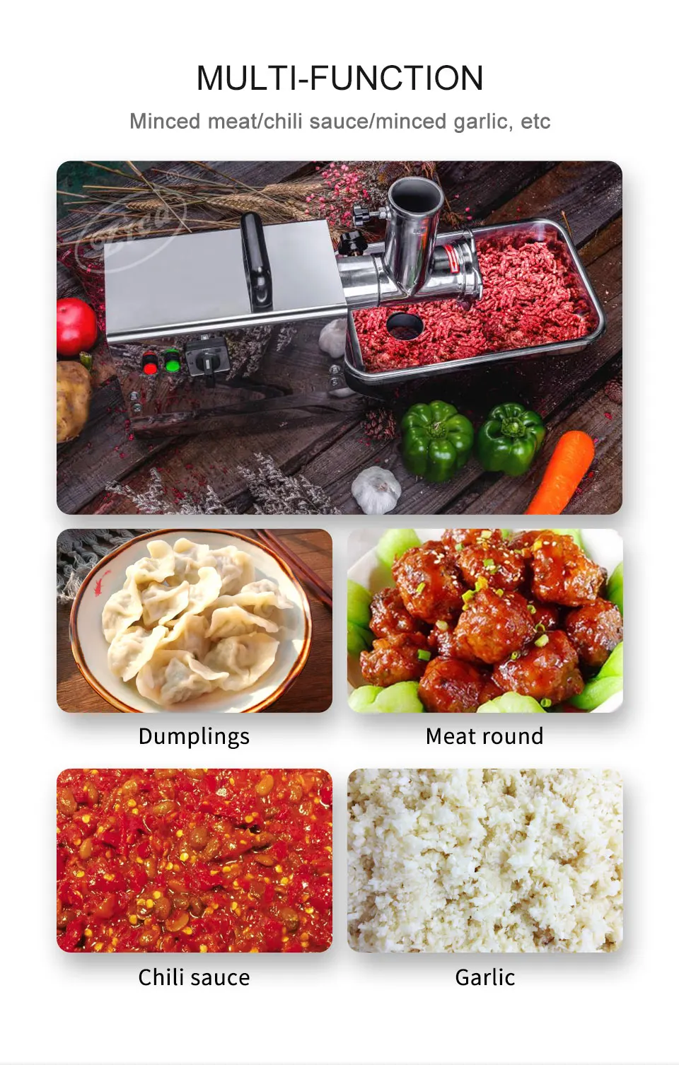 hualing hot sell HFM series commercial stainless steel meat mincer HFM-8 meat grinder