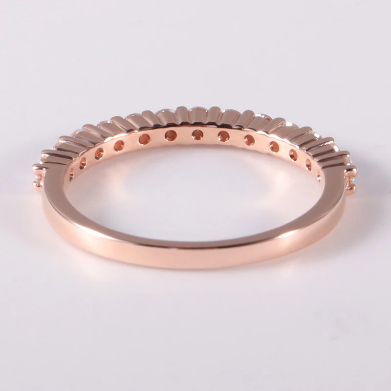 Provence Jewelry 1.8mm melee moissanite 10k rose gold eternity ring band for daily wearing