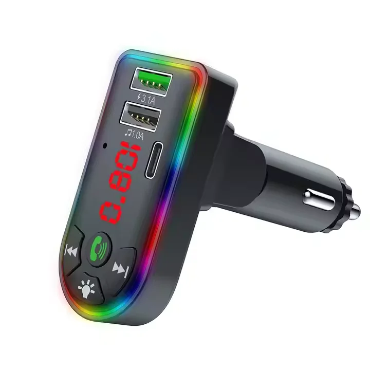 Синий зуб беспроводной автомобильный комплект 3.1A 2 USB Type-C PD автомобильное зарядное устройство FM модулятор mp3-плеер Bluetooth передатчик