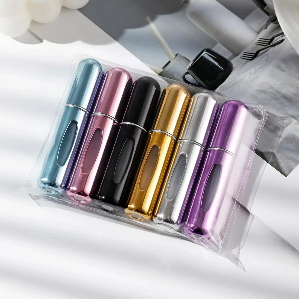 5ml 8ml 10ml Mini Perfume Atomizer Travel Refillable Portable Empty Aluminum Perfume oil Spray Refill Bottle