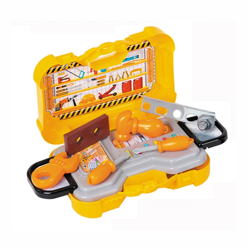 Plastic portable suitcase DIY tool set role play educational kids engineering tool toys