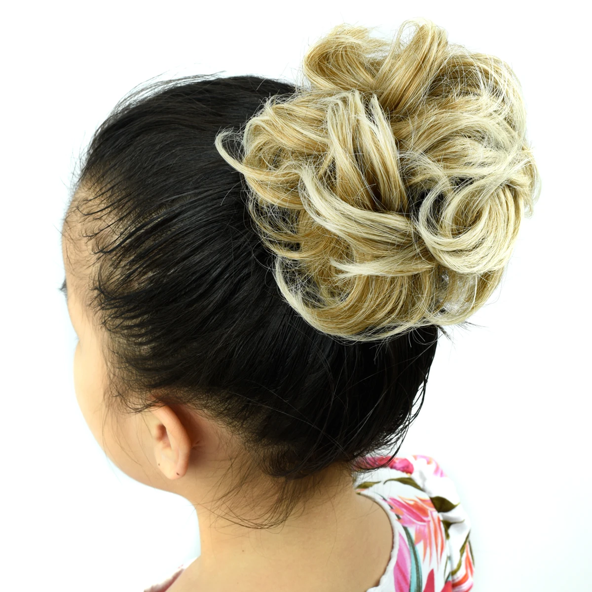 Free shipping synthetic hair extensions , romance curl colourful synthetic hair extensions, cheap puff bun