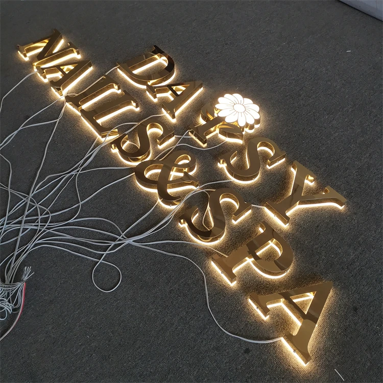 Custom Business Outdoor Backlit Channel Letter LED Logo Sign Beauty Bar Sign