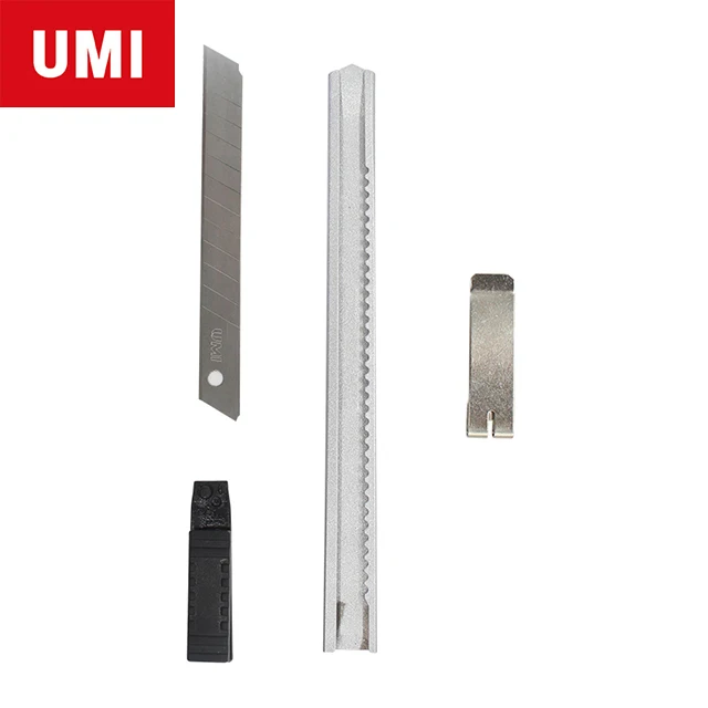 
The latest high-quality Office 9mm Industrial safety metal ABS art knife 1 blade office utility knife pusher 