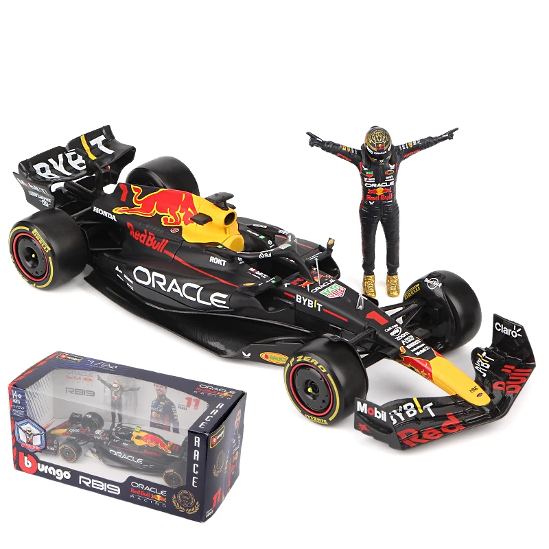 Bburago 1:24 F1 Verstappen Red Bull Racing RB19 фигурка водителя Perez литая модель автомобиля коллекционная игрушка Формула 1 игрушечная машинка