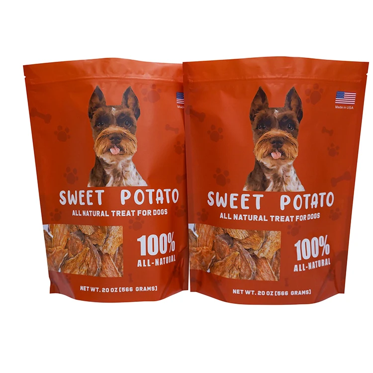 Custom Logo Printed Resealable Pet Treat Food Stand Up Zipper Pouch Bag for Pet Food